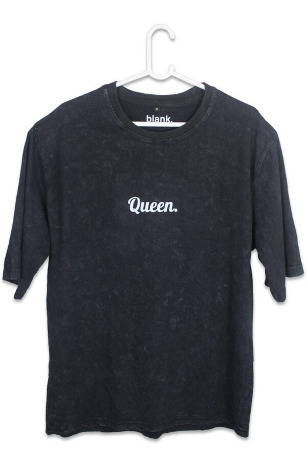 Women's Black Acid Wash Oversized T-shirt