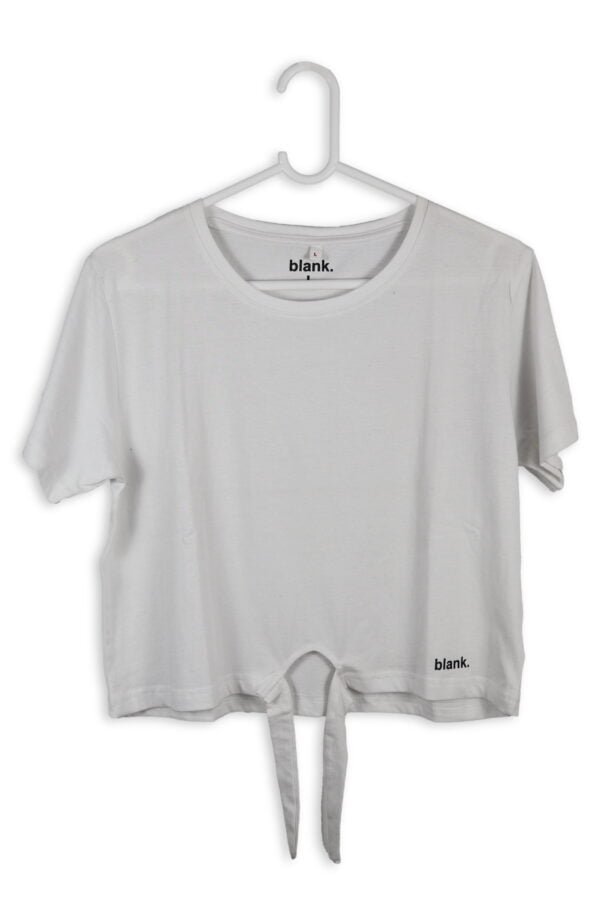 Women's White Knot Crop Top
